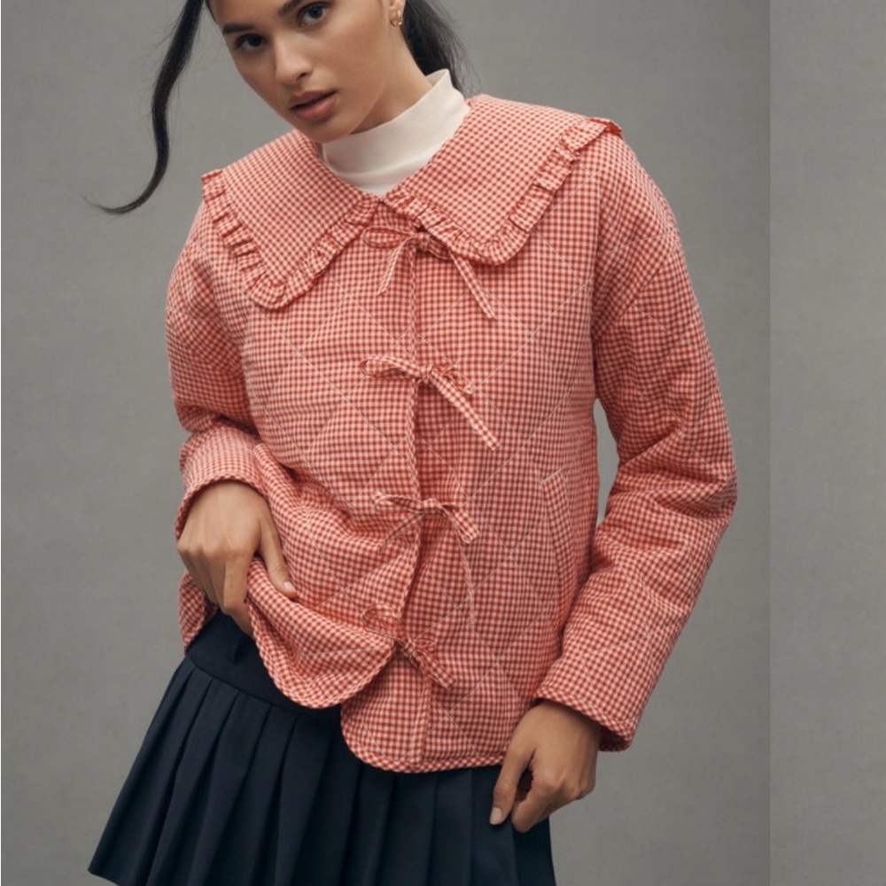 Maeve Red Gingham Teddy Jacket